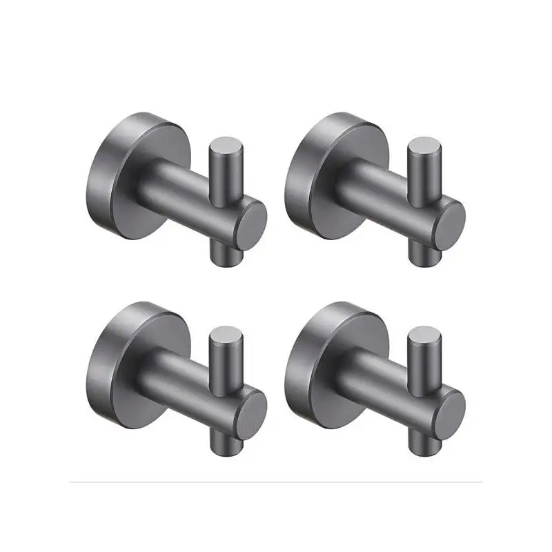 

Round Base Wall Hanging Hook with Screws, Gun Grey, 4 Pack, for Entryway Shoe Cabinet, Wardrobe, Bathroom, Bedroom Furniture