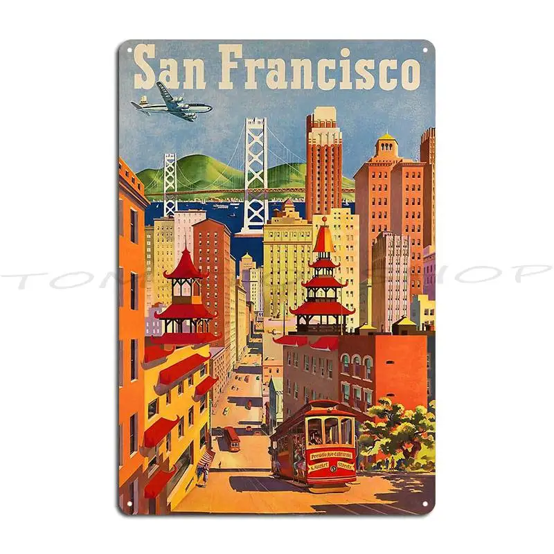 Retro Iconic San Francsico Metal Sign Poster Plaques Decoration Rusty Party Custom Tin Sign Poster