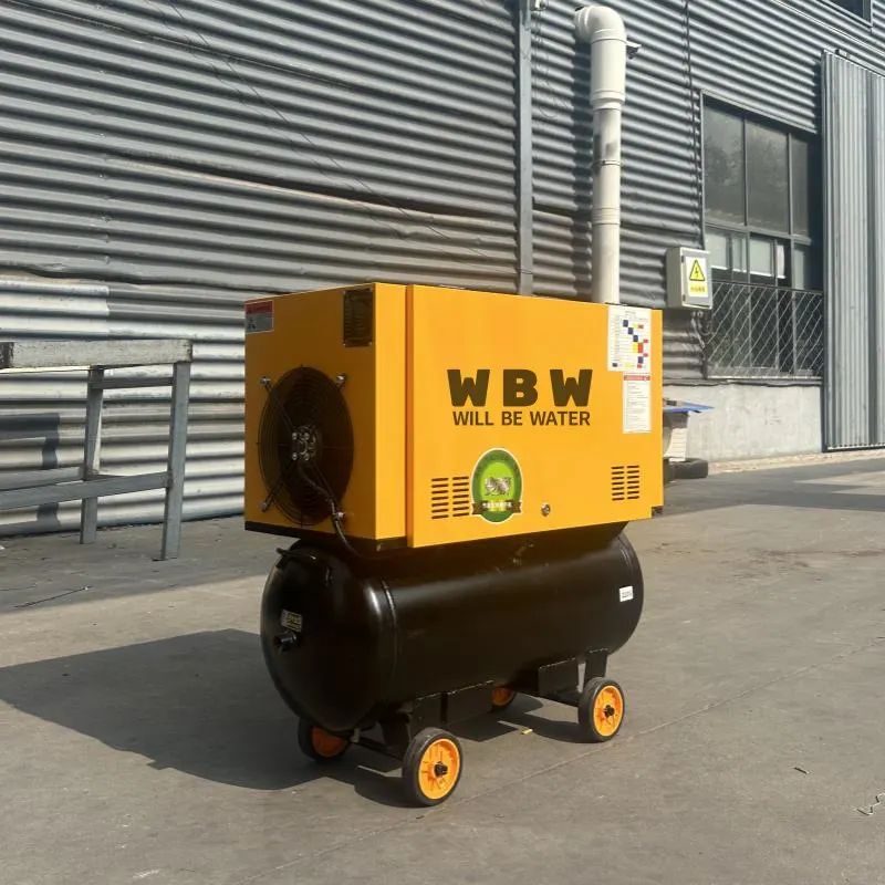 low noise 3.7kw 1 phase screw air compressor plus air tank  600L/min 8bar screw air compressor