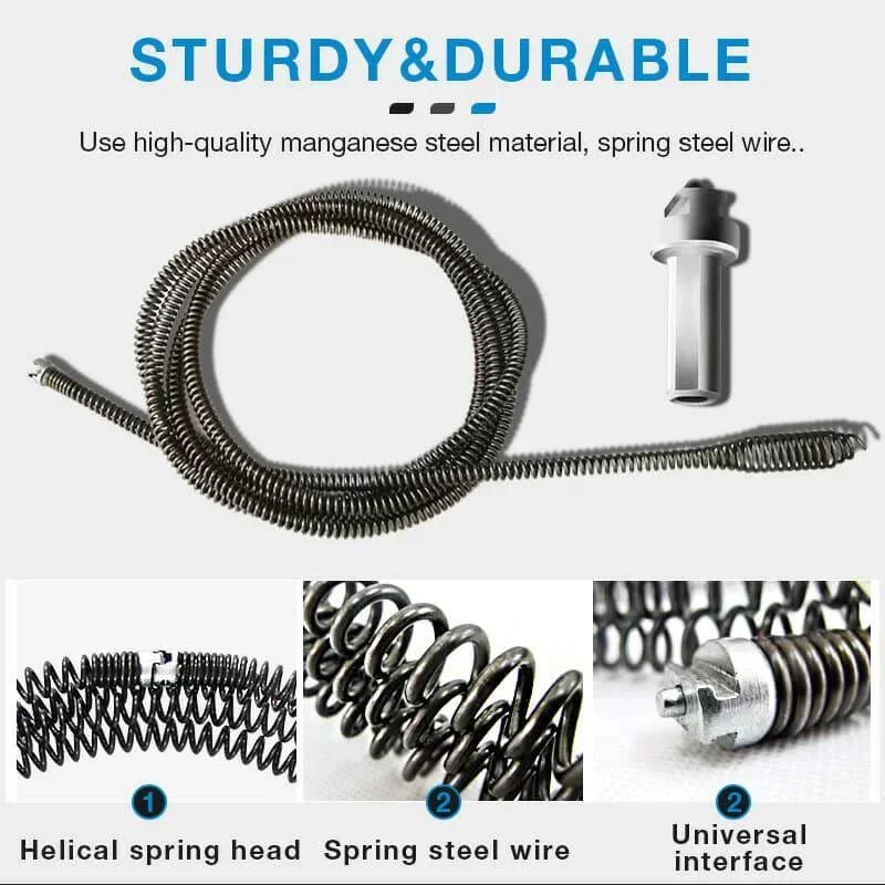 1M Pipe Dredge Spring With Connector Drain Dredging Spring For Kitchen Toilet Sewer Sewer Toilet Floor Drain Dredge Cleaner Tool