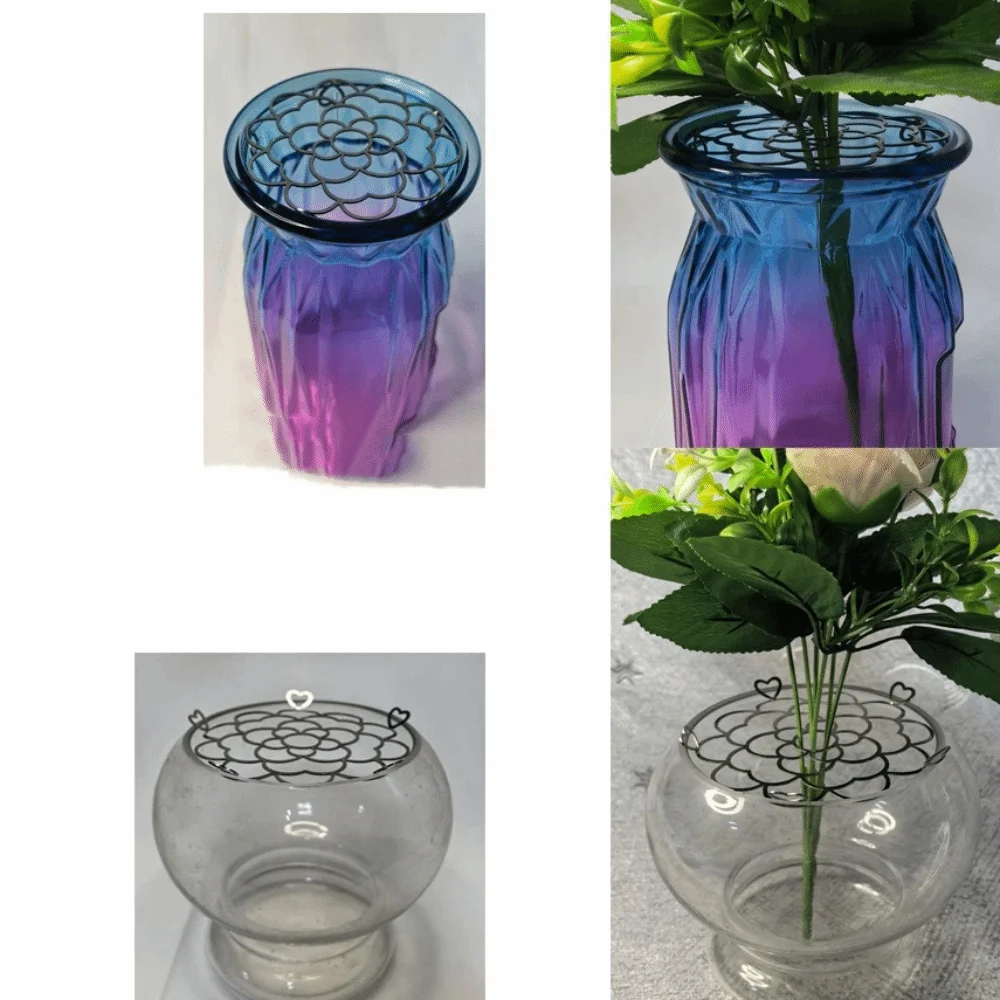 Stainless Steel Vase Flower Fixing Artifact Foldable DIY Flower Arrangement Helper Hollow Out Flowers Stem Holder Office