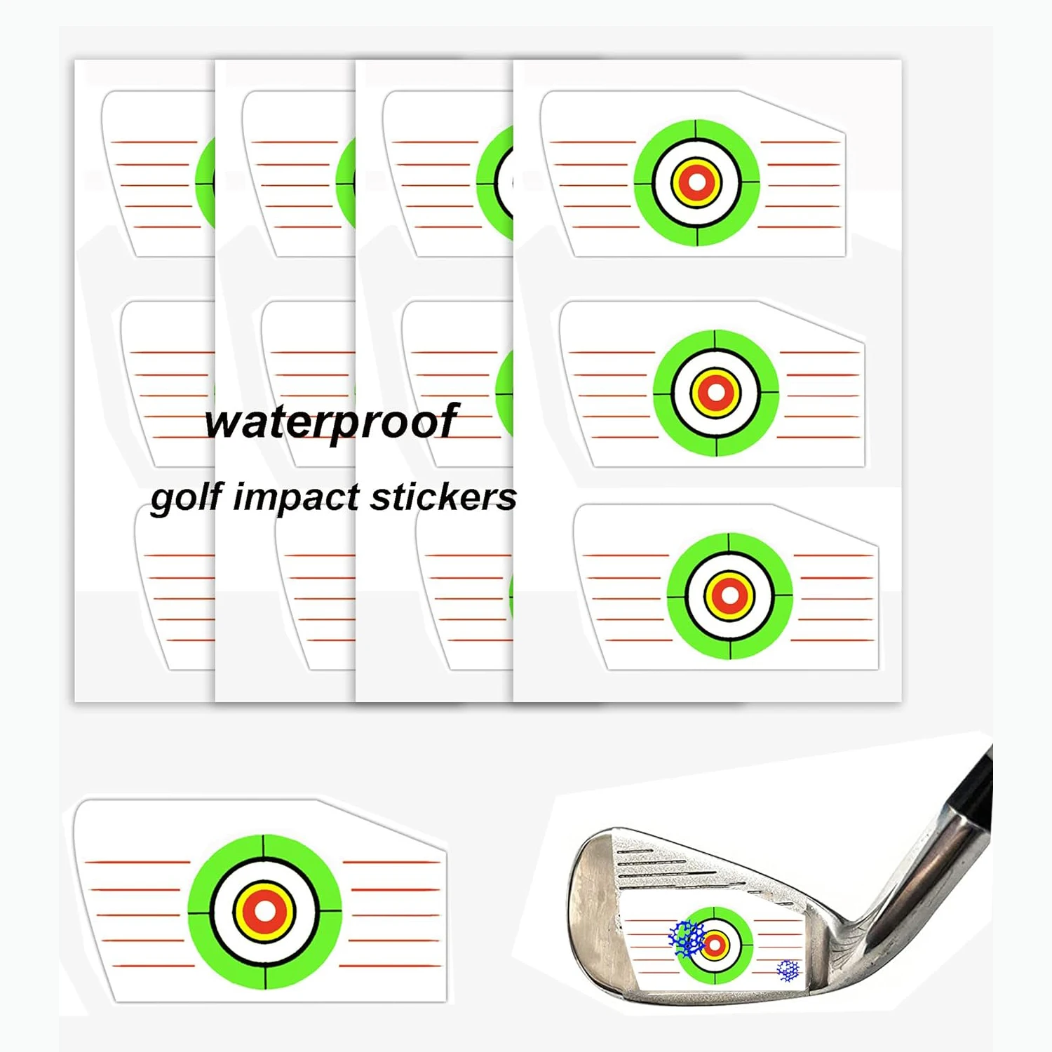 Waterproof Golf Club Driver Impact Tape Labels Standard Universal Iron Golf Training Impact Sticker 180 Pcs Golf Impact Tape Lab