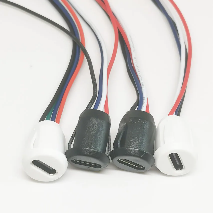 

Type-C 2P/4P Glue Injection Direct Pressure Welding Wire Type Female Base USB Connector Adapter Type-C Waterproof Female Base