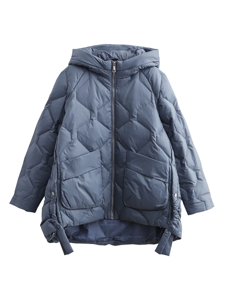 Nieuwe Winter Vrouwen 90% Witte Eend Donsjack Casual Losse Mode Outwear Pufferjas Met Capuchon Korte Lichte Warme Parka