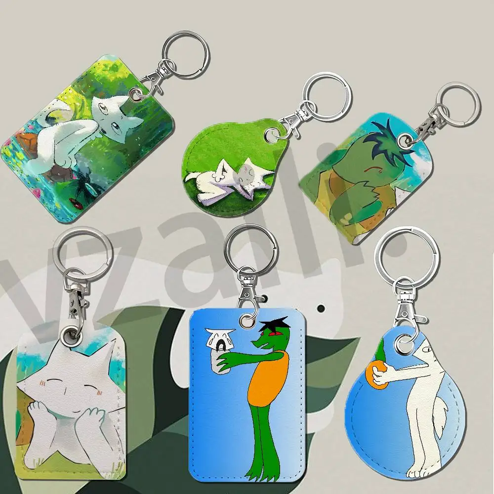 H-House Of Puso Protective Printed Leather Card Case Metal Keychain for Bank Credit Bus Subway ID Cards