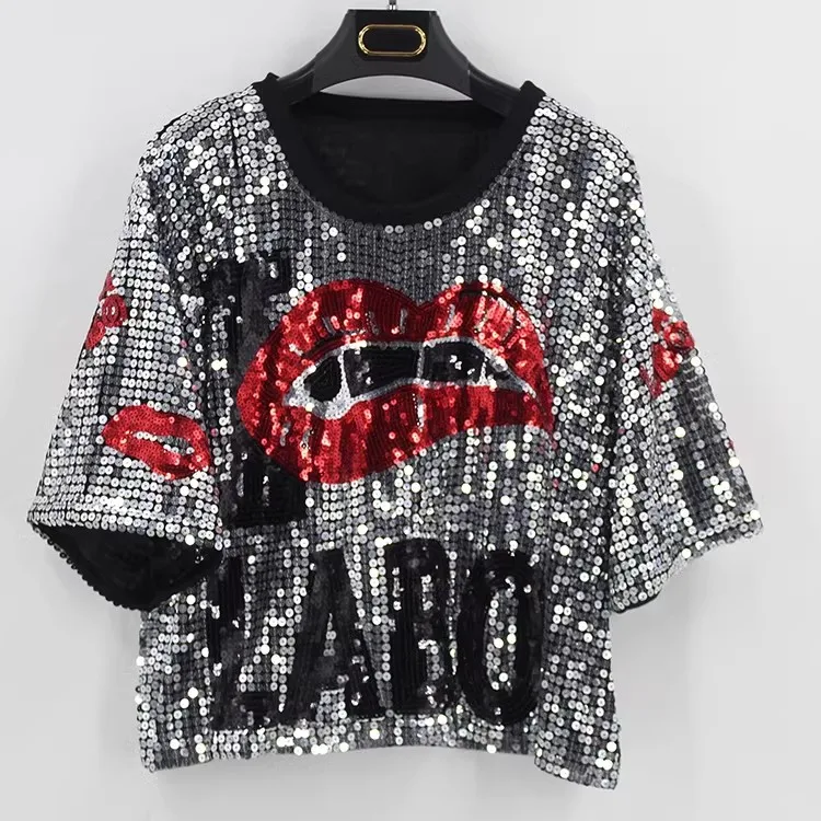 New Stage Clothes, Singer's Performance Clothes, Party Street Dance, Modern Dance, Sequined Tops, Performance Clothes, Women