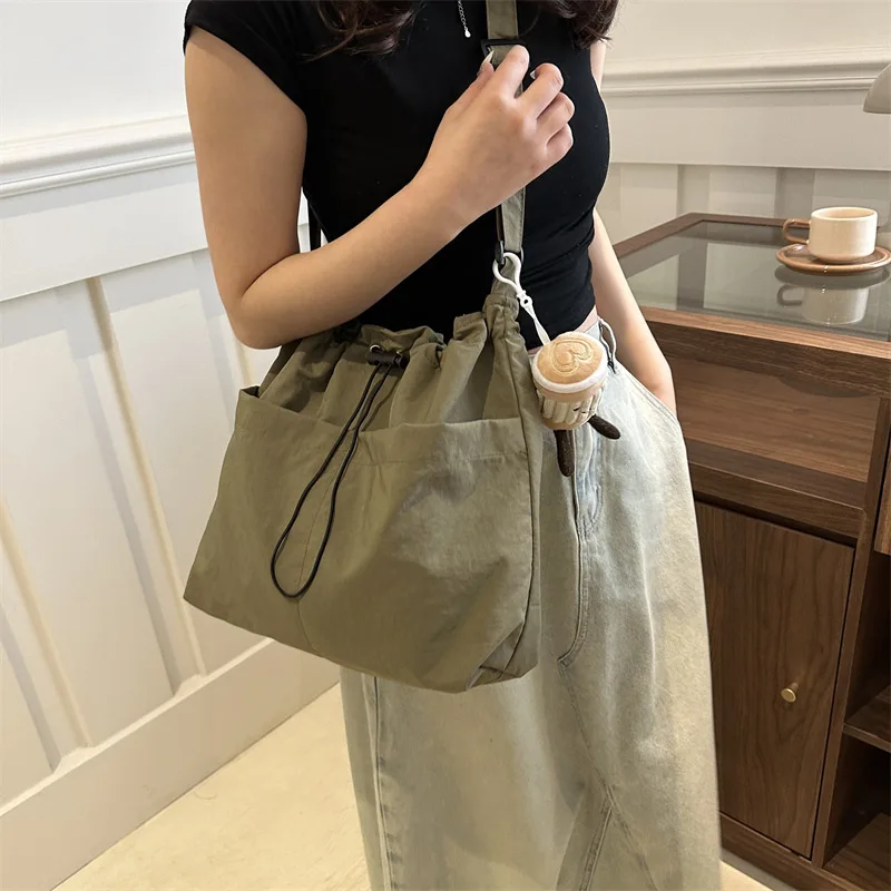 2024 New Nylon Shoulder Bag Fashionable Shrinkage Anti Wrinkle Crossbody Bag Lightweight Large Capacity Commuter Women Tote Bag