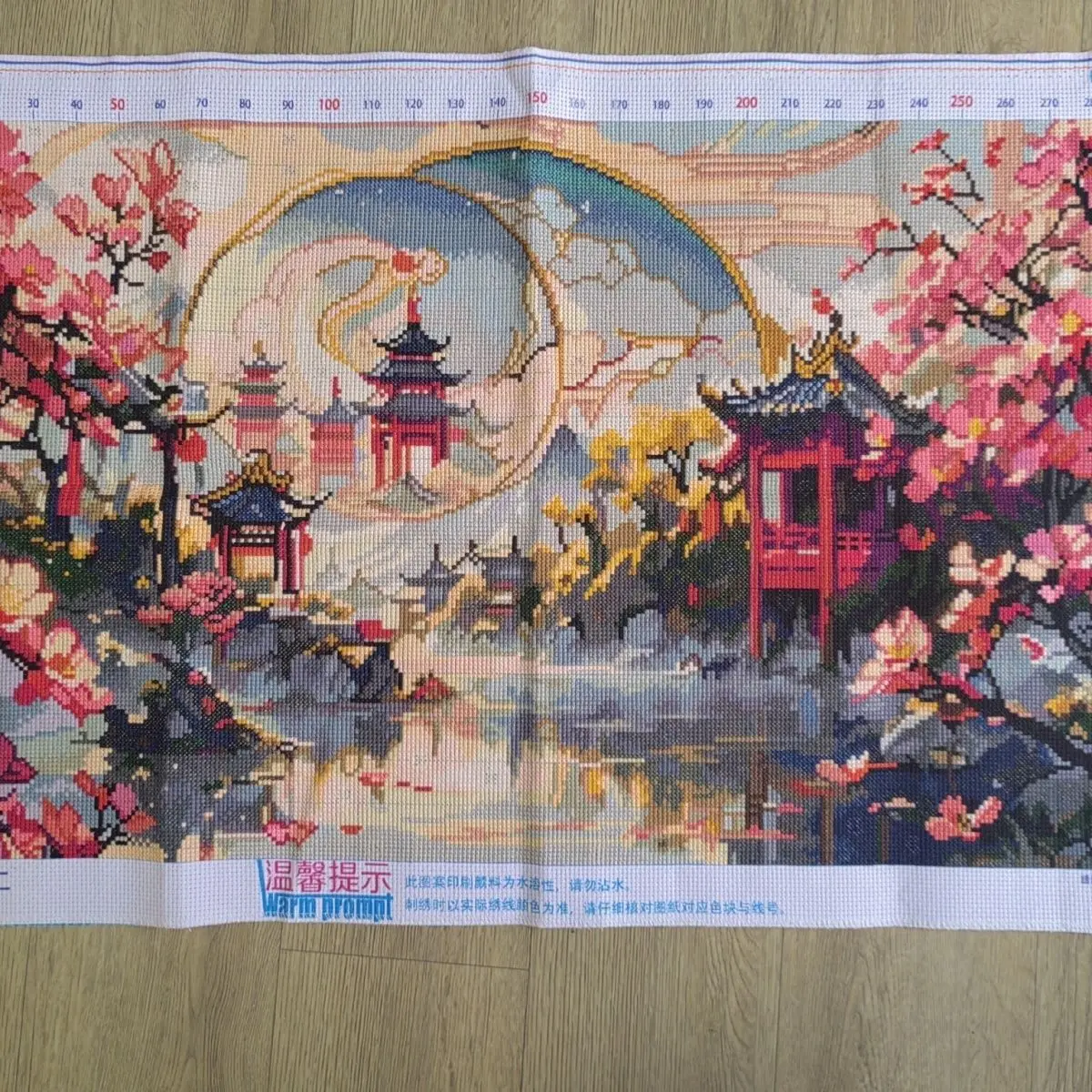 2024 Cross Embroidery Finished Products in Stock, Yaochi Chunchun Handmade Embroidery Horizontal Plate Finished Wall Art