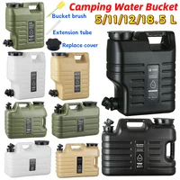 Contenedor de almacenamiento de agua de 5/11/12/18,5l con grifo, cubo de agua potable, dispensador de agua de gran capacidad, portador para coche y Camping