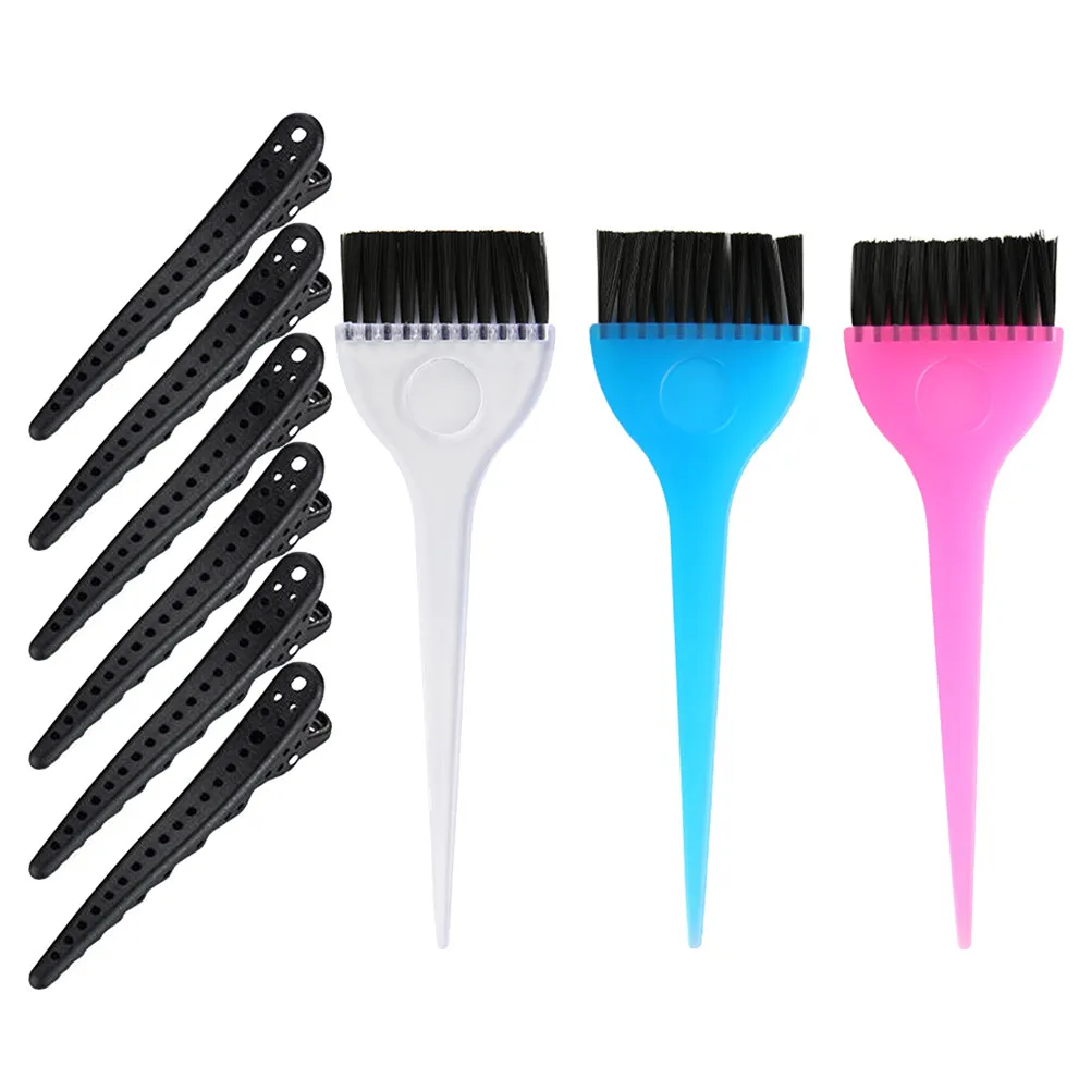 

9Pcs Hair Coloring Kit Includes Brushes Clips for Highlights Lowlights Dyeing Easy Carry Styling Tools Hair Salon Supplies