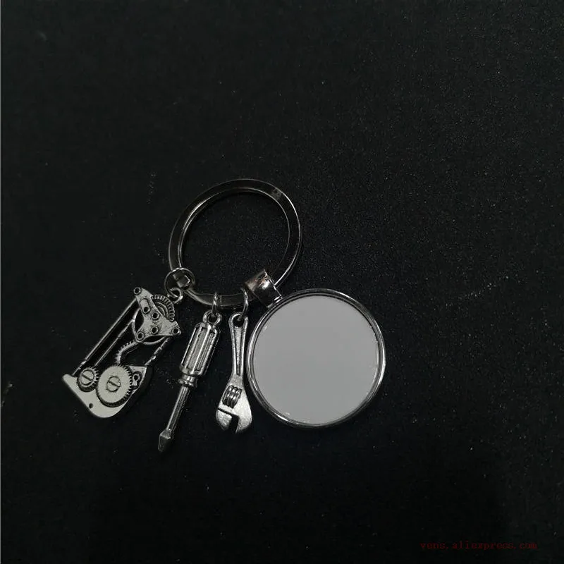 

sublimation blank new dad tool keychains key ring heat transfer printing blank diy materials 20pcs/lot