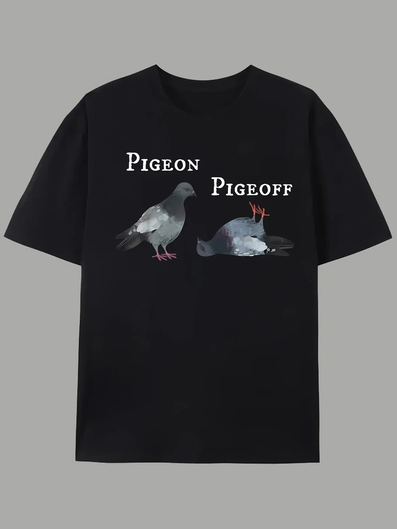 Pigeon State Dual Interest Graffiti American Trendy Brand Design Sense Letter Pattern Short Sleeve T-Shirt Unisex High Street Couple Clothes