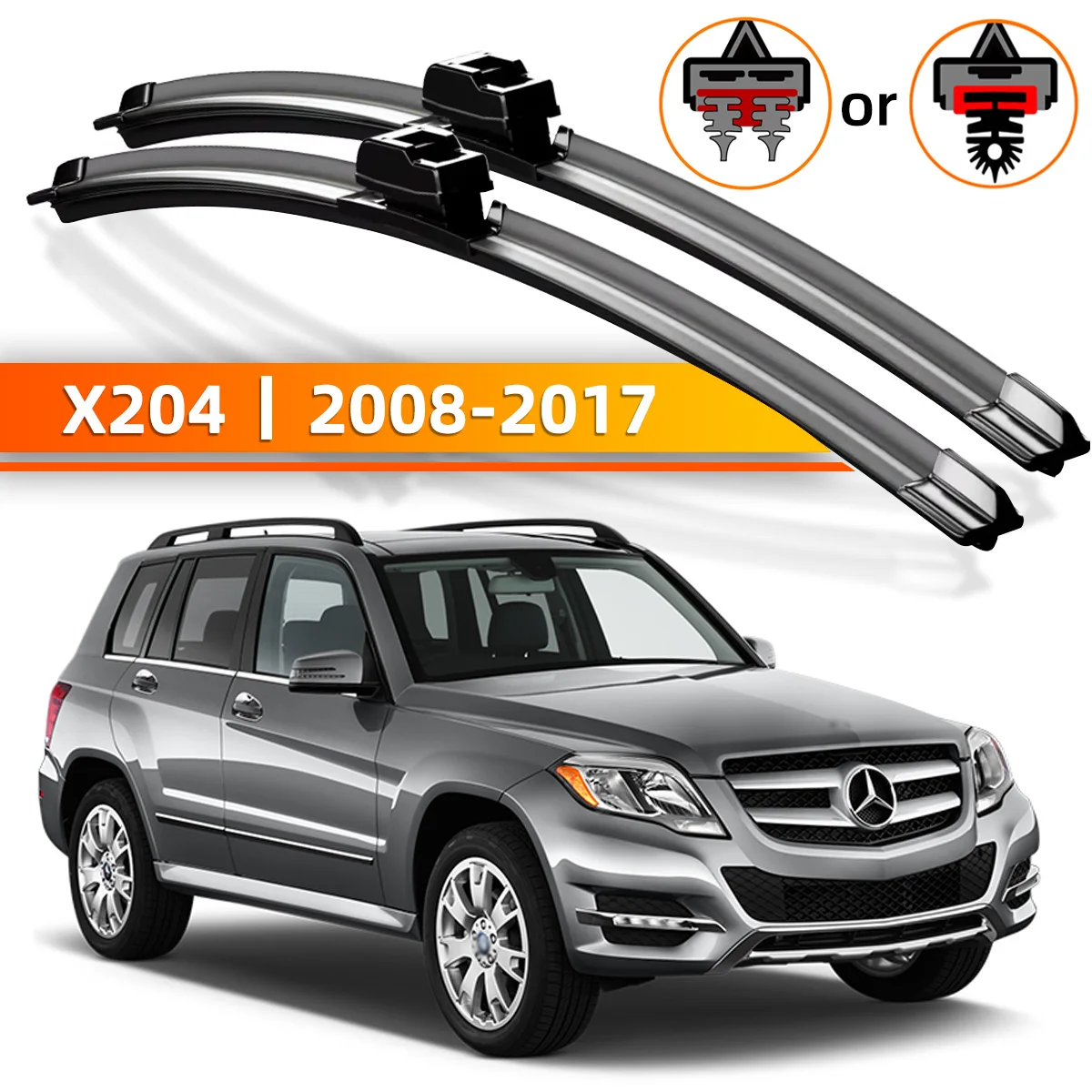 YONGRUN 2 Stück Frontscheibenwischer passend für Mercedes Benz Glk X204 2008–2017 Klasse Windschutzscheiben-Fenster-Zubehör 2011 2013