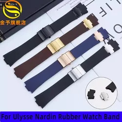 25X12mm Silicone Watch Strap for Athens Observation Navigation 1183 Men's Women's Waterproof For Ulysse Nardin Rubber WatchBand