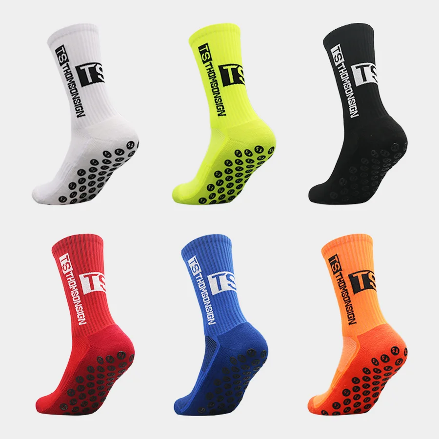 

10 Pairs Men's Mid-Calf Anti-Slip Sports Socks Non-Slip Warm Soccer Cycling Football Socks EU38-45 for Sports Fans