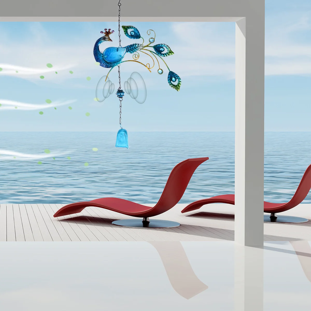 

Garden Fairy Ornaments Wind Stained Glass Chime Decoration Christmas Decorations