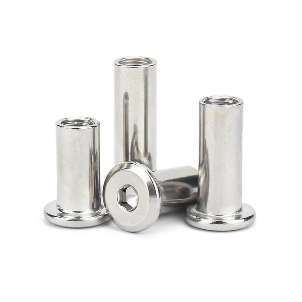 5-20 قطعة M3 M4 M5 M6 M8 304 الفولاذ المقاوم للصدأ موصل إدراج مشترك كم غطاء المكسرات شقة عرافة مسدس المقبس رئيس الأثاث برشام #4