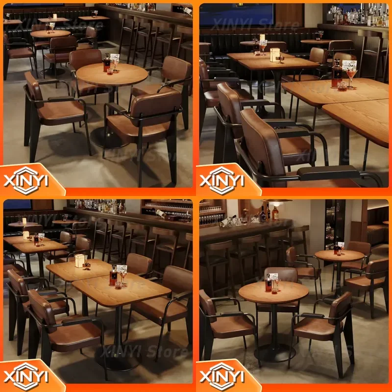 for Western Restaurant Hookah Lounge Furniture for Barbecue Coffee Shop Table and Chair for Bar Music Night Club Disco KTV
