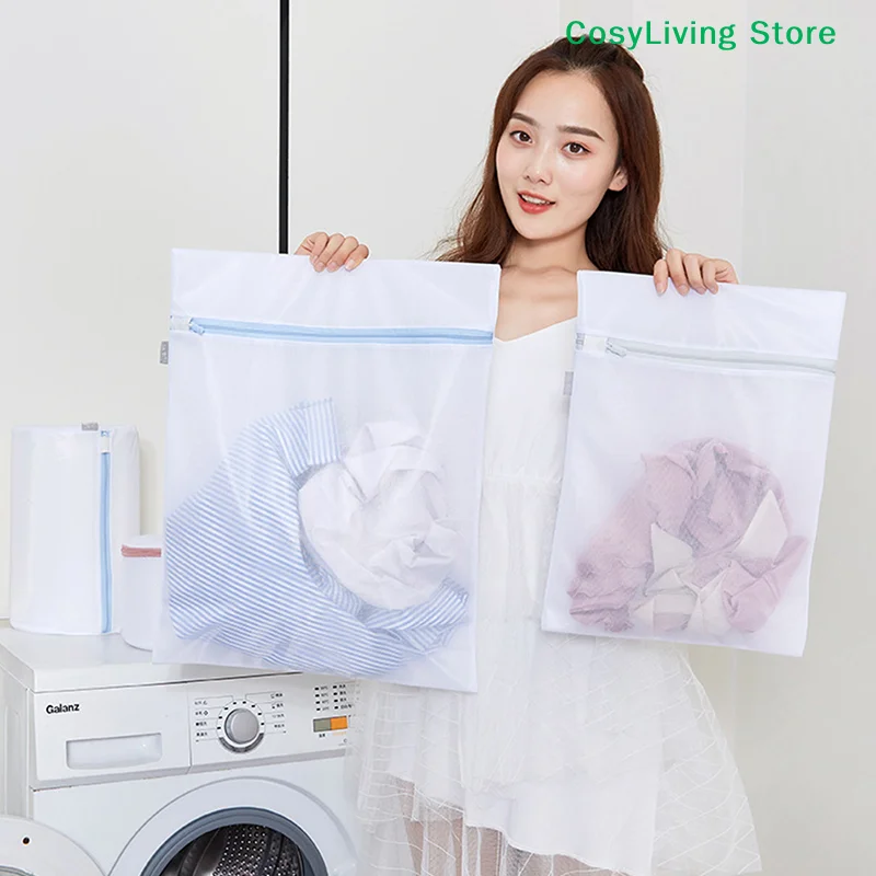 Foldable Delicates Lingerie Bra Socks Underwear Clothes Protection Net Washing Machine 3 Size Zippered Mesh Laundry Wash Bags