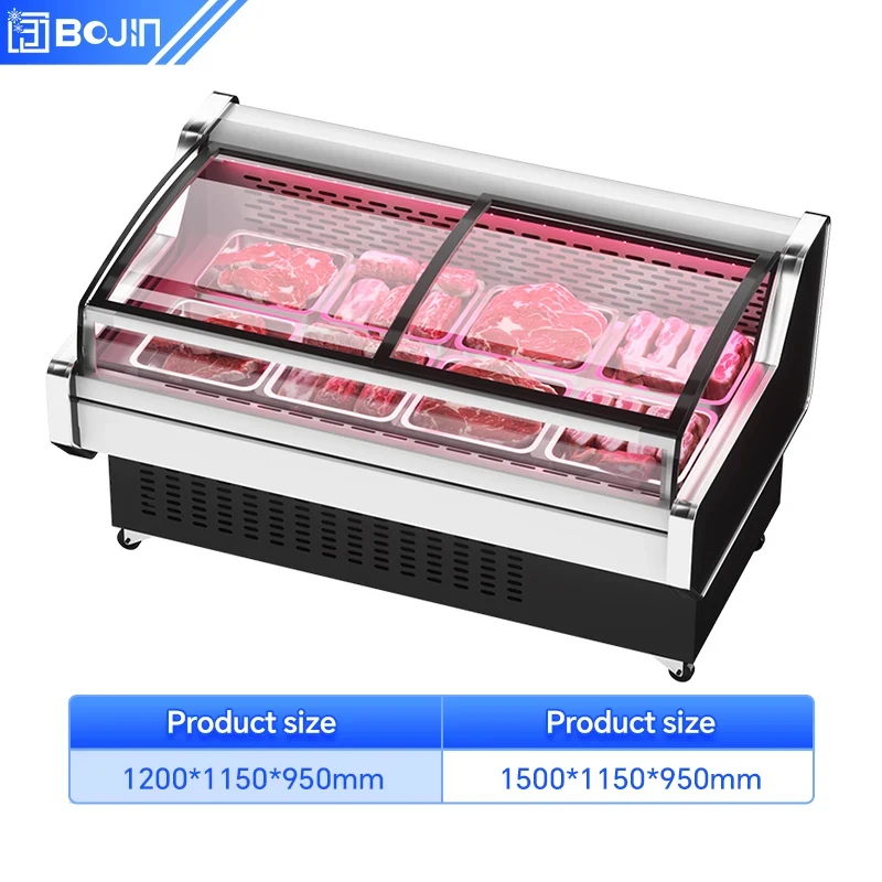 custom.Commercial Single-Temperature Direct Cooling Refrigerated Display Cabinet Digital Temperature Control Beef Mutton Pork Fr