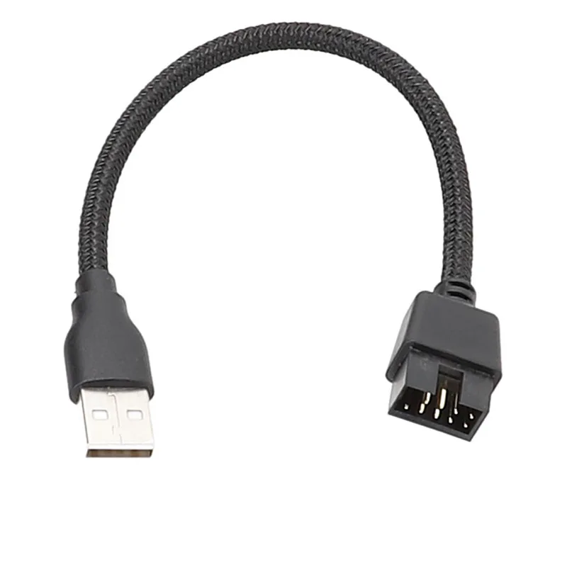 

USB2.0 A to 9 Pin Extend Cable Male to Male Plug Convert Adapter Motherboard Inbuit RGB Data Trasnfer to External USB Cord