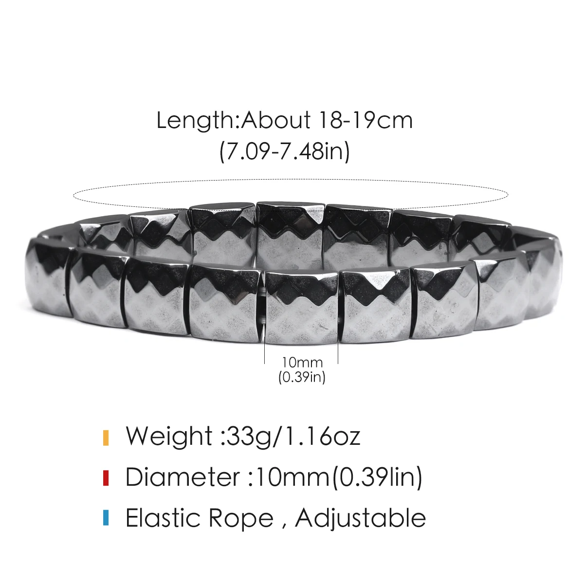 Hämatit-Armband, unterstützt natürliche T-Levels, stellt Vertrauen wieder her, wirkt Mental Clarity & Focus 2025, neues Hämatit-Armband für Herren – Detail 2
