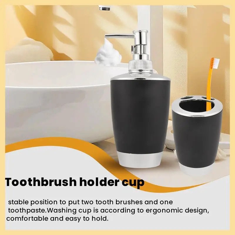 

GOOD-4Pcs/Set Bathroom Suit Set Bathing Accessories Goods Includes Soap Box Cup Toothbrush Holder Soap Dispenser Soap Dish Set