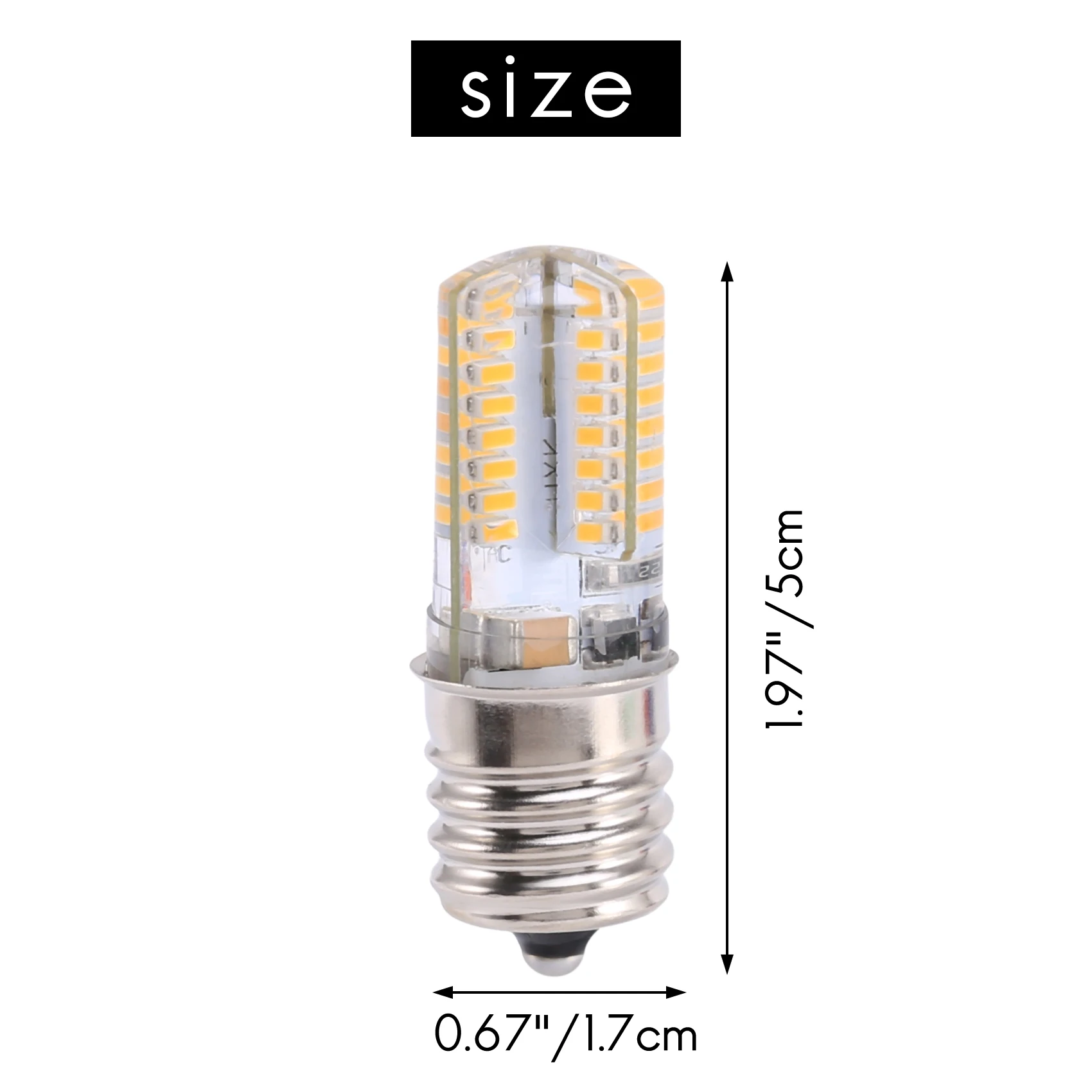 E17 ซ็อกเก็ต 5W 64 หลอดไฟ LED 3014 SMD แสงสีขาวนวล AC 110V-220V