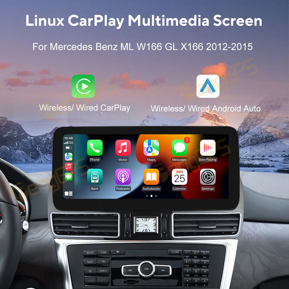 Linux Car Radio for Mercedes-Benz ML W166 GL X166 2012 - 2015 Multimedia Player Auto Stereo Vedio GPS Carplay Screen Accessories