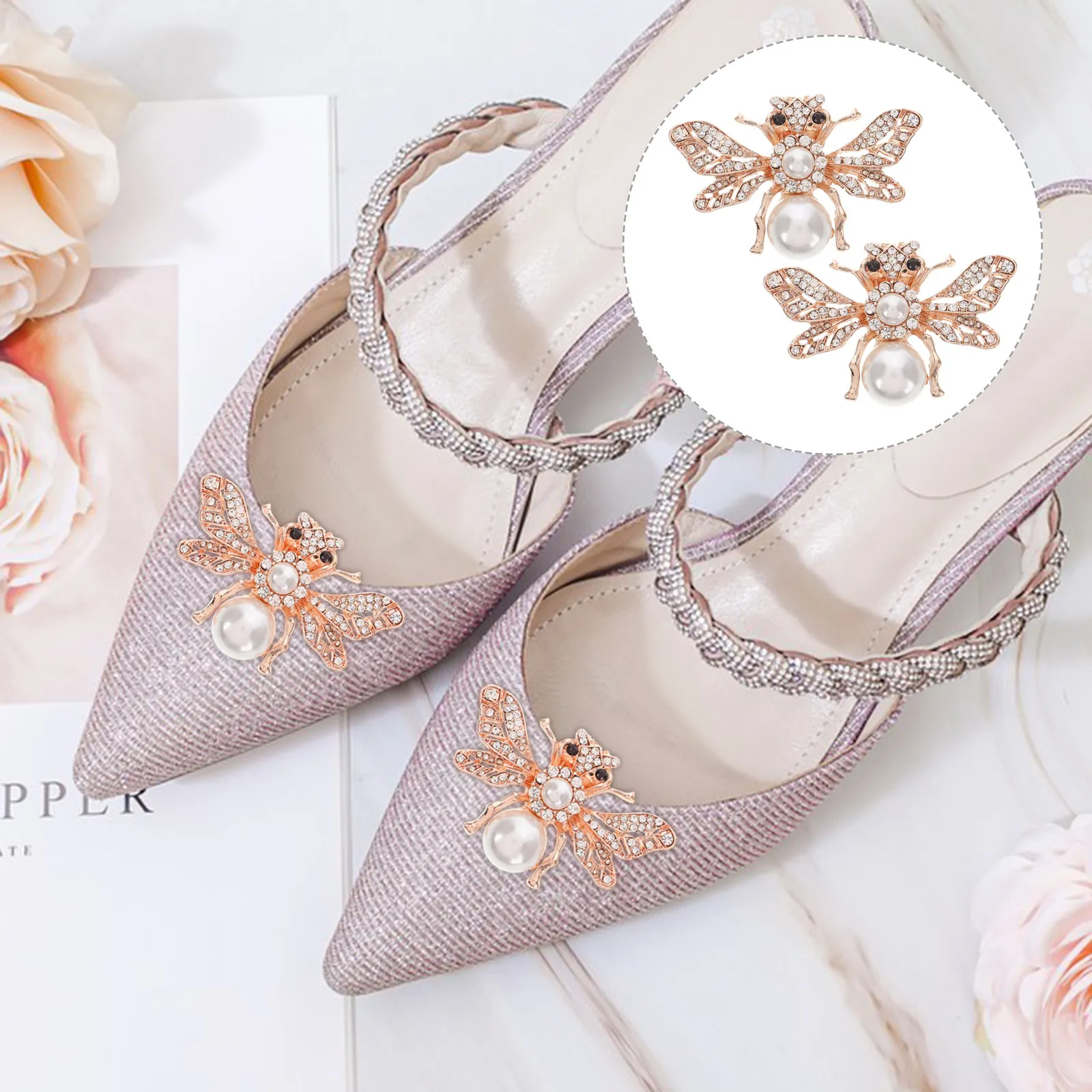 

1 пара декоративных клипсов для обуви со стразами, свадебные украшения, блестящие декорации для женских туфель, сандалий, ботинок