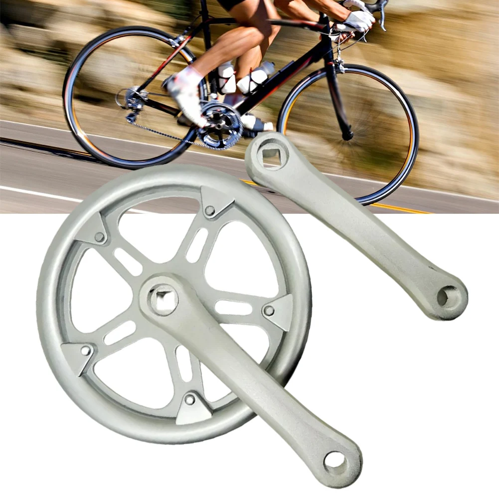 

AL6061 Aluminum Crankset Folding Bike Crankset Lightweight Crankset Compatible With 8-10spd Silver Bike Crank For Folding Bikes