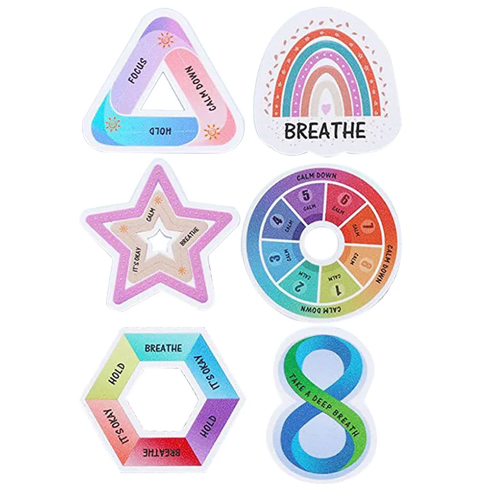 6Pcs Sensory Stickers Colorful Textured Rough Tactile Decompression Stickers Desk Phone Back Calming Relief Sticky Adhesive