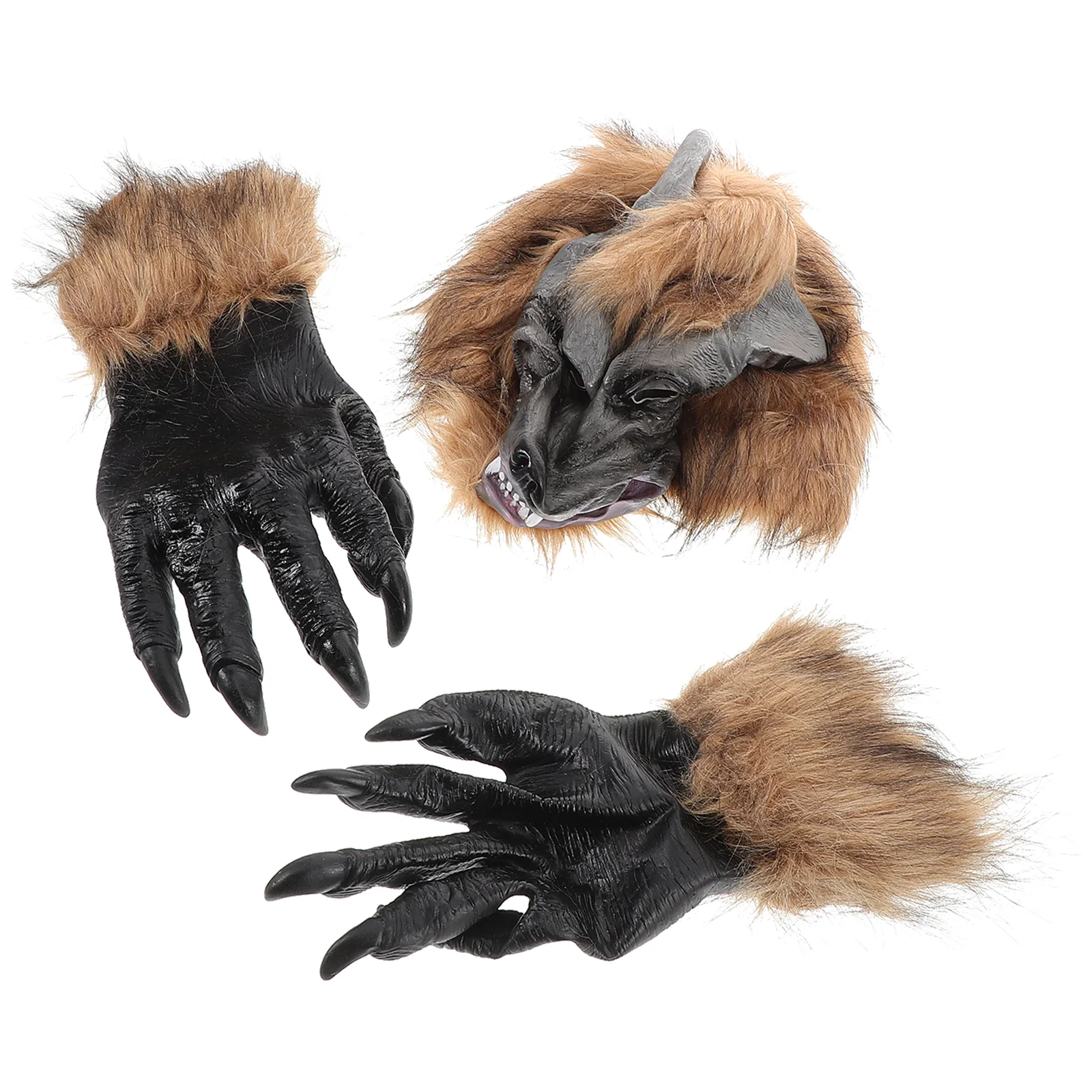 Wolf Mask Adult Outfits Cosplay Venom Scary for Halloween Hand Puppet Horror