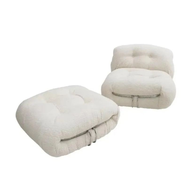 modern minimalist style living room white sofa hippo big steel tooth Soriana designer velvet hippo sofa