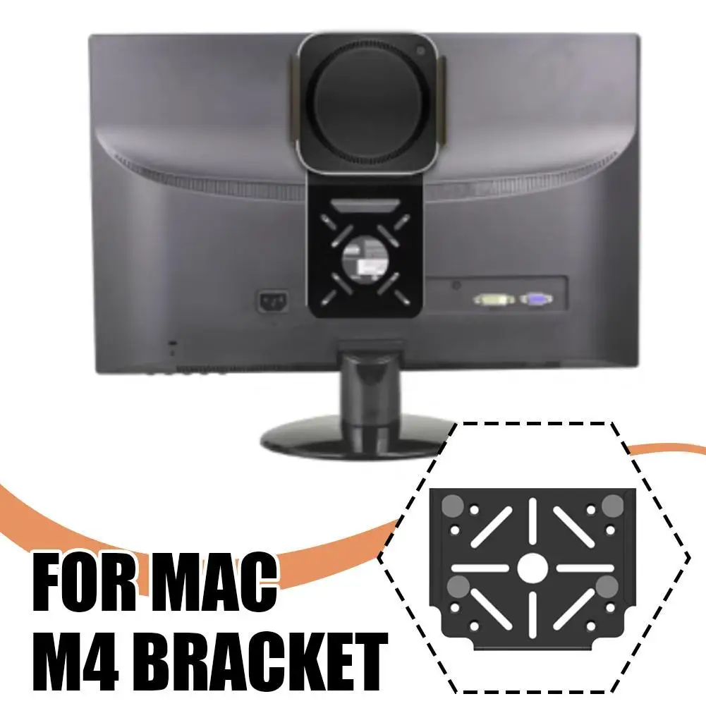 Display Vesa Stand For 2024 Mac Mini M4 Desktop Computer Metal Mount Holder Behind The Monitor For Mac Mini M4 PC Accessories