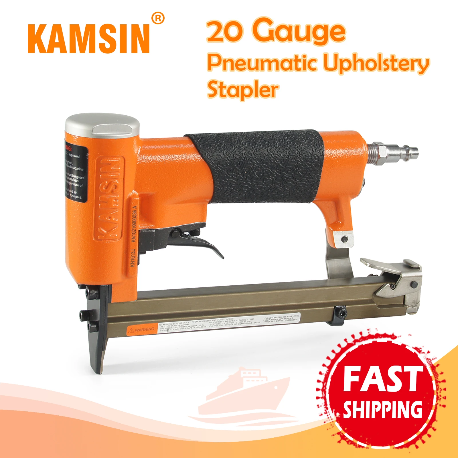 

KAMSIN KN1013J 20 Gauge 10J Series Pneumatic Industrial Fine Wire Stapler, Air Power Upholstery Tool for Furniture, Renovation