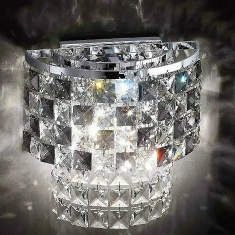Modern living room European-style bedroom bedside lamp crystal lamp led lamp hotel staircase walkway Wall Lamps