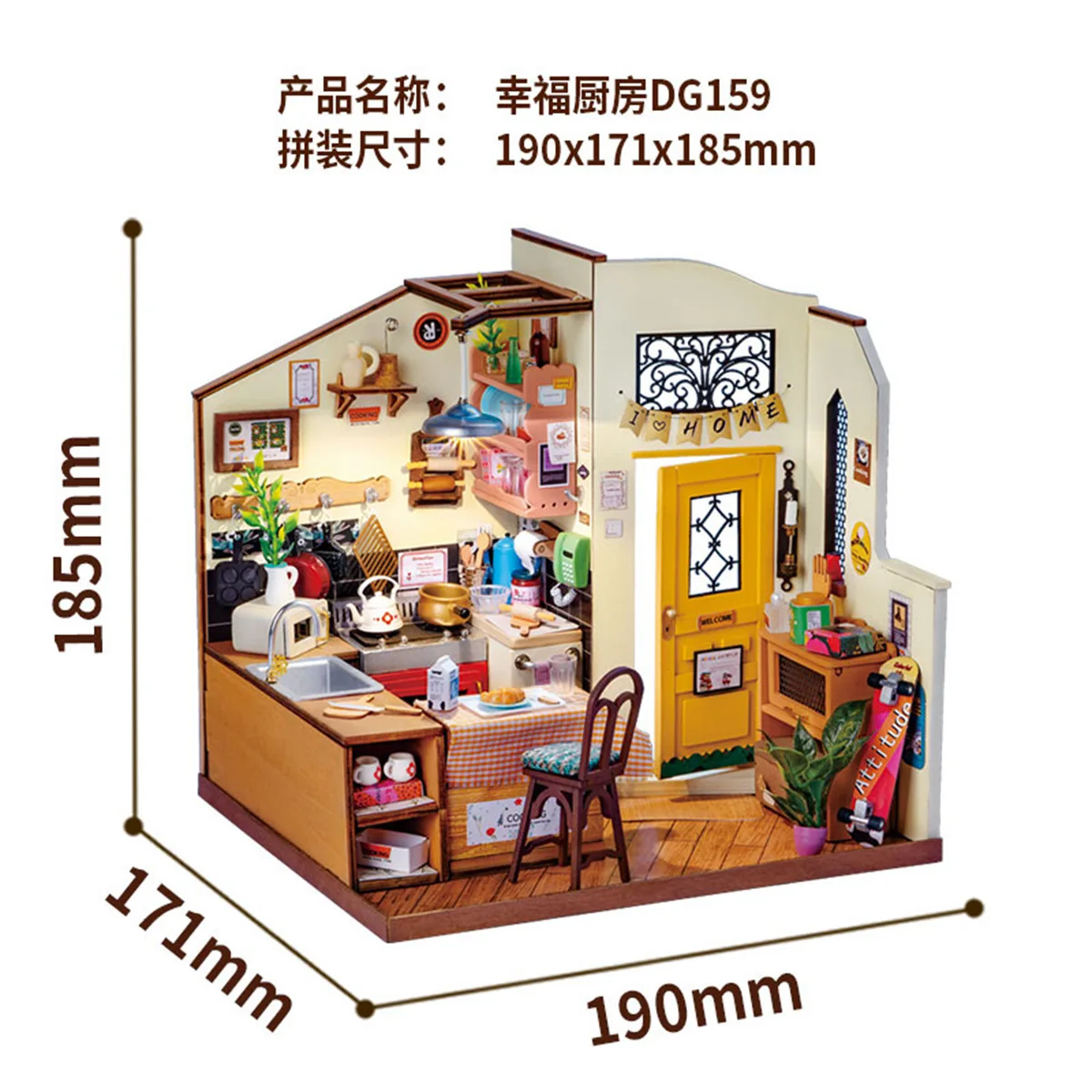 Creative handmade DIY 3D  Puzzle Cottage Becca's Bakery Miniature House Small House Handmade Wooden 3D Jigsaw Puzzle Toys