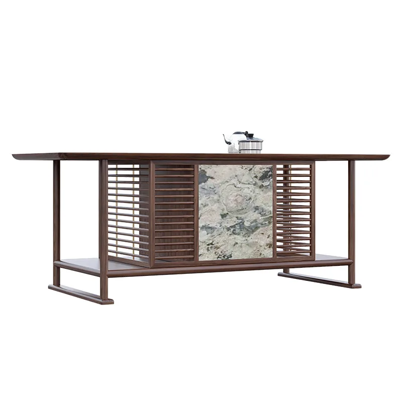 

New Chinese-style North American black walnut tea table and chair combination, home office tea table