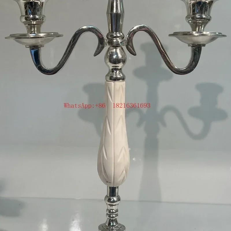 Limited Offer Light Luxury Silver Three-headed Candle Holder Ornament Clubhouse Hotel Candle Holder