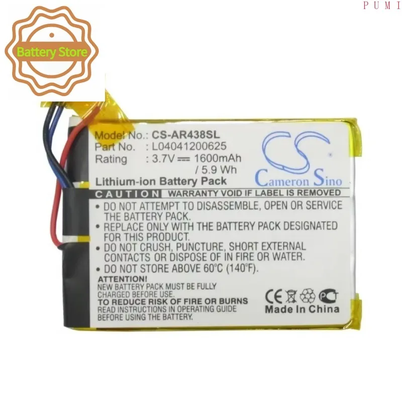 CS Replacement Battery for Archos 43 Internet Tablet,A43IT,A43IT 8GB,A43IT 16GB,8300 PN:L04041200625 1600mAh / 5.92Wh