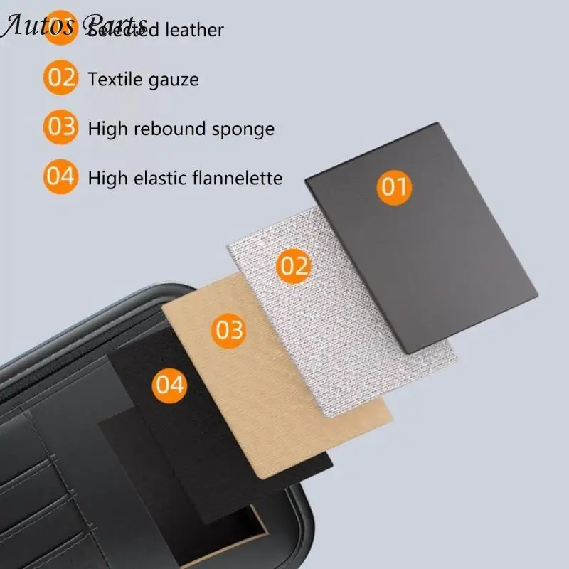 57BA تخزين Sunshade متعدد الاستخدامات تنظيم حاملي الطراز الشمسي Compact Car Sunshade تنظيم مع جيوب متعددة للبند #4