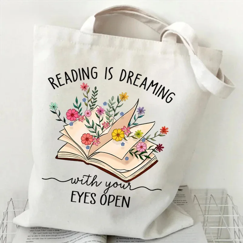 

Vintage Books and Butterfly Print Canvas Bag Women's Shoulder Bag Gothic Sword Moon Shopping Shopper Ladies Hand Bags Tote Bag