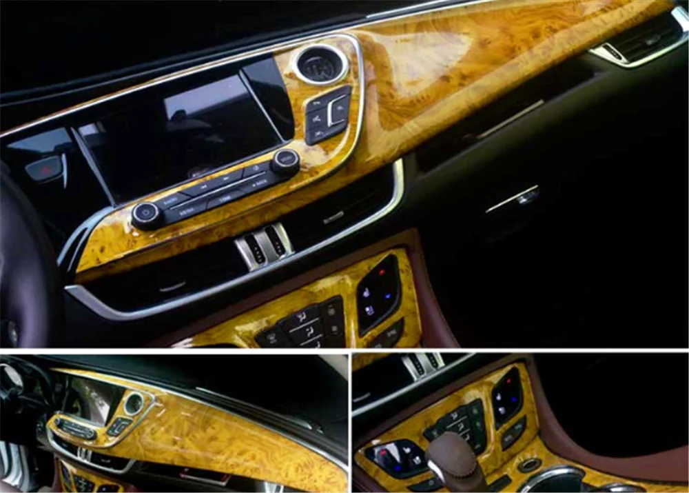 Car interior film wood grain paper color bright surface console for Audi A4 Avant A4 Cabriolet A6L A8L