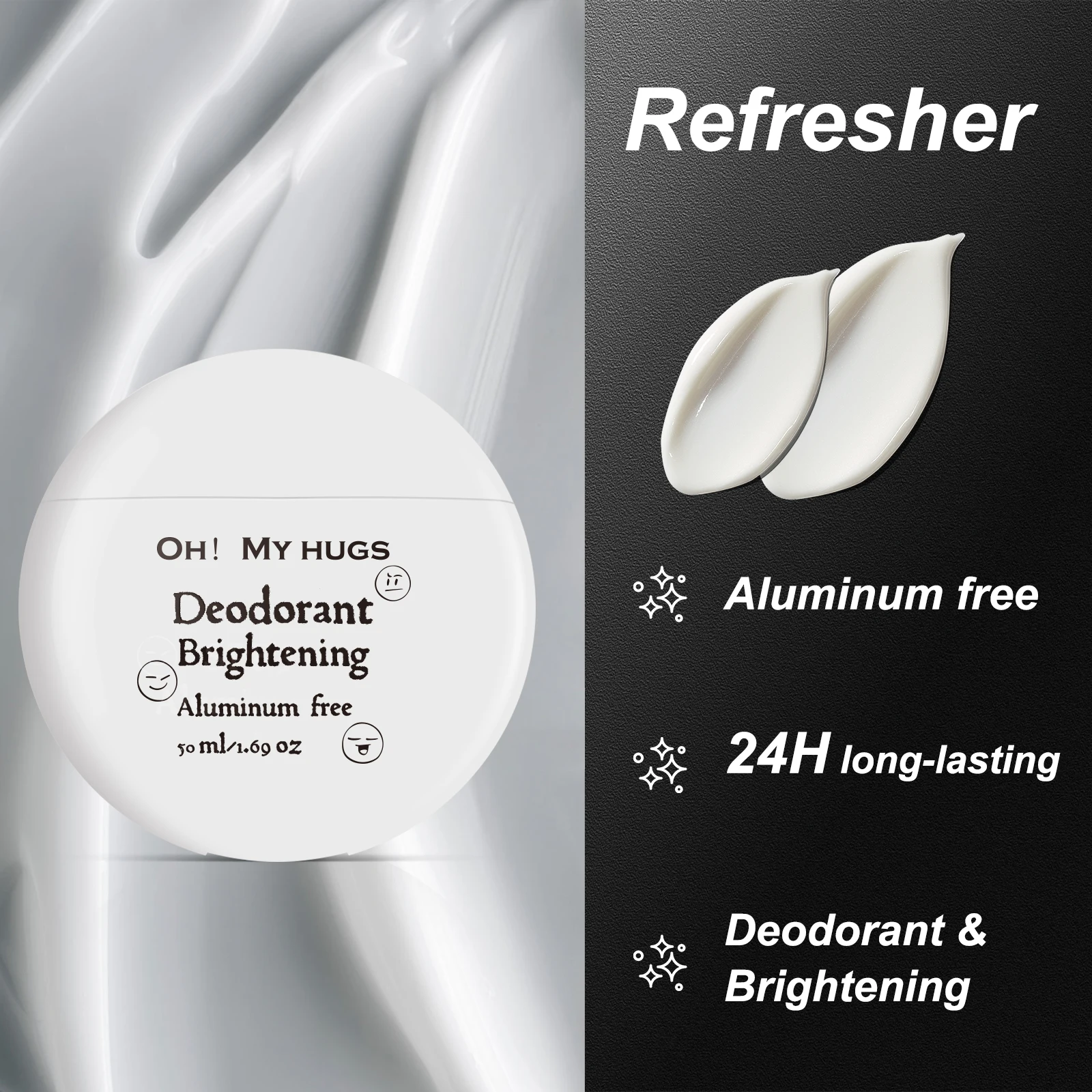 مزيل عرق طويل بدرجة 24 ساعة كريم سطع خالي من الألومنيوم مريح مقاوم للعرق سائل مضاد للتعرق غسول طازج تحت الإبط عديم الرائحة #3