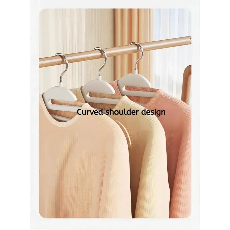 10-Pack Space-Saving Non-Slip Clothes Hangers for Wet Dry Garments, Compact Closet Storage, 3 Colors