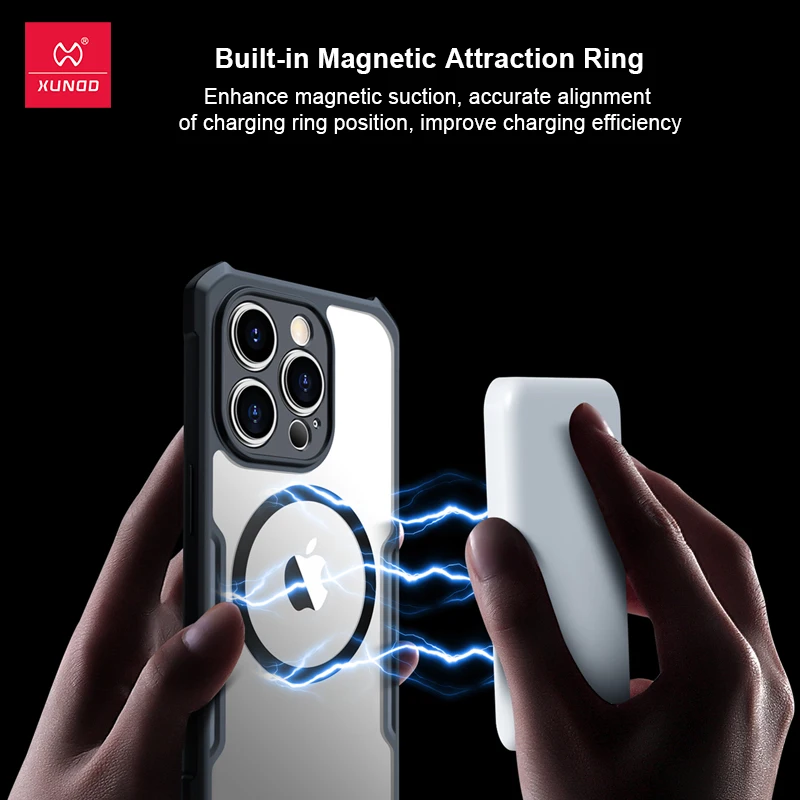 Xundd Case For iPhone 15 14 16 17 Pro Max 17 Air Phone 13 Pro 12 Magnetic Case,Airbag Shockproof Shell,Camera Protect Cover - náhled 3