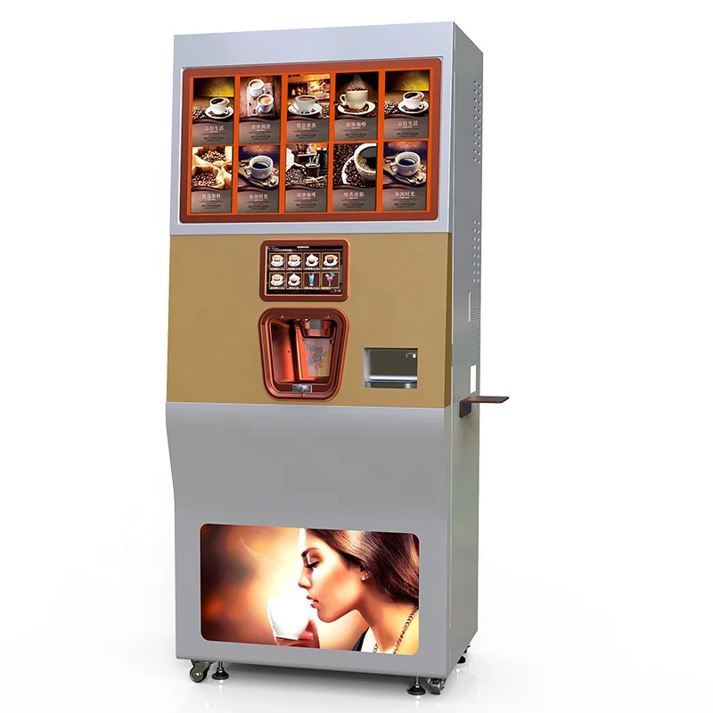 Distributeur automatique de café instantané intelligent, machine commerciale, entièrement automatique, système de paiement, café exécutif