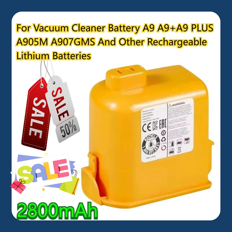 

For Vacuum Cleaner Battery A9 A9+A9 PLUS A905M A907GMS And Other Rechargeable Lithium Batteries 2800mAh