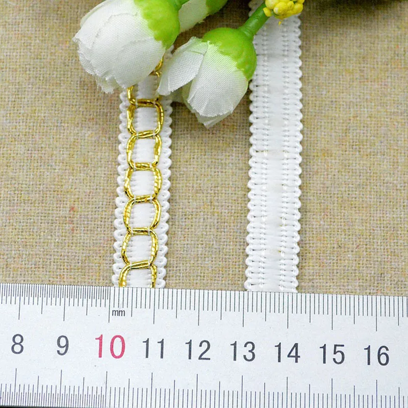 5m/16.4ft each pack Clothing Accessories lace trim Black Gold Curve Sewing Fabric Curtain HandMade DIY crafts webbing decoration